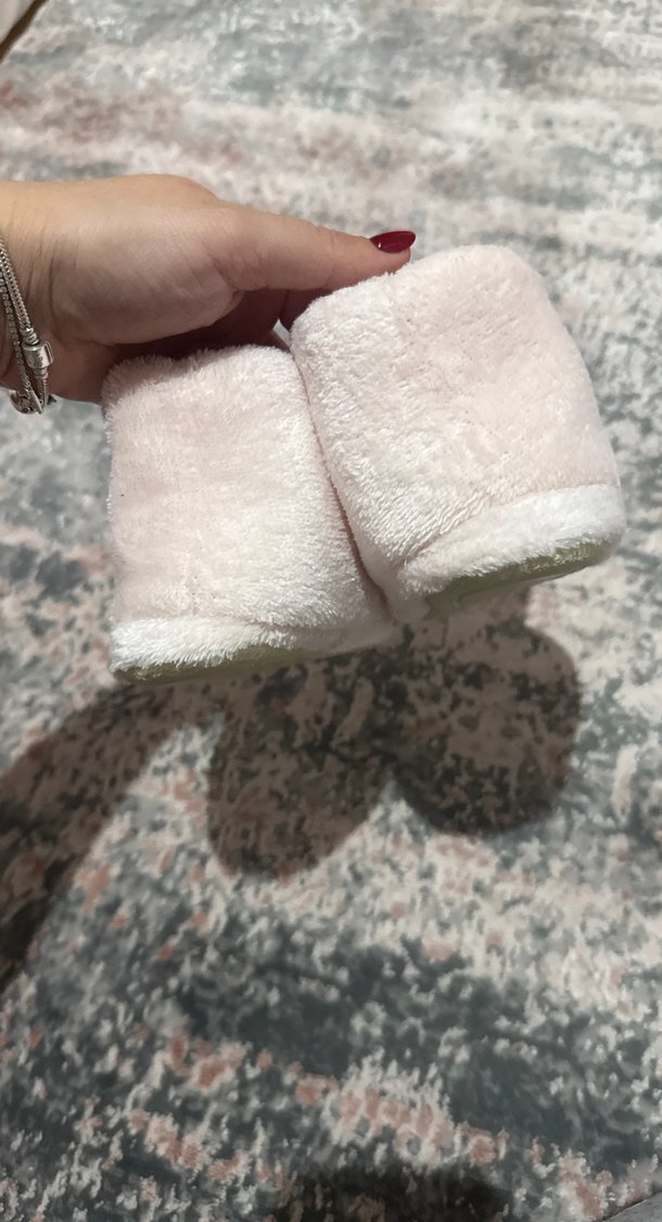 Kızlar için Pembe Peluş Sıcak Ev Terliği - Görsel 4