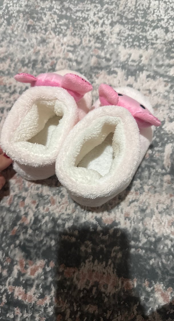 Kızlar için Pembe Peluş Sıcak Ev Terliği - Görsel 3