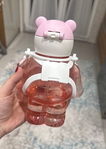 Pembe Ayı Figürlü Çocuk Termos Şişe - Görsel 3