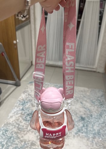 Pembe Ayı Figürlü Çocuk Termos Şişe - Görsel 4