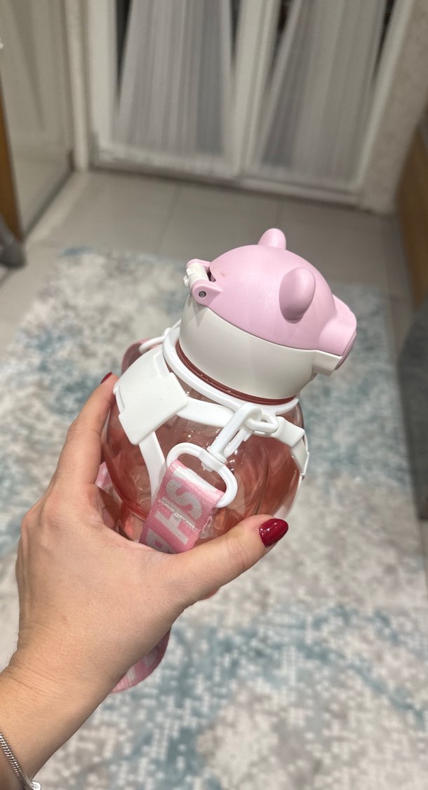 Pembe Ayı Figürlü Çocuk Termos Şişe - Görsel 2