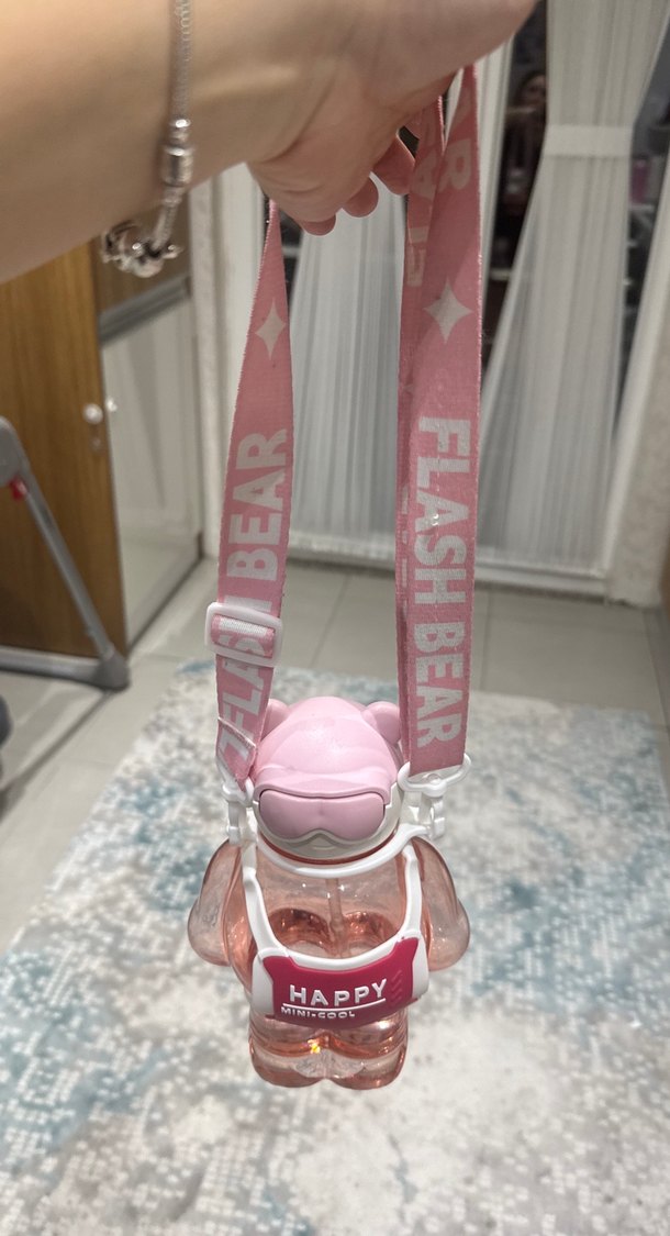 Pembe Ayı Figürlü Çocuk Termos Şişe - Görsel 4