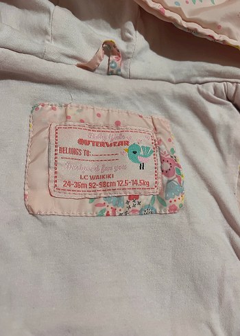 Kız Çocuk Kapüşonlu Çiçek Desenli Yelek - Görsel 3