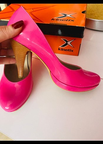 Kadın Parlak Pembe Stiletto Topuklu Ayakkabı - Görsel 2
