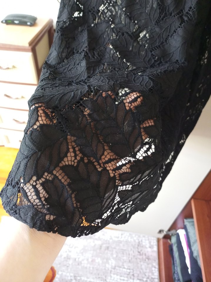 Dantel Detaylı Uzun Siyah Gotik Elbise - Görsel 3