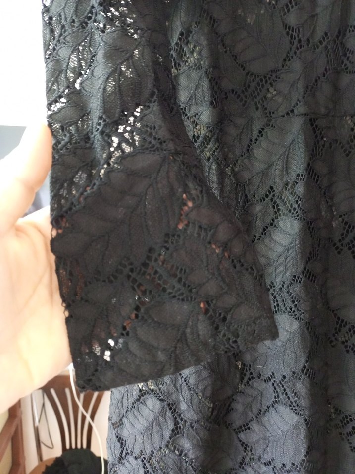 Dantel Detaylı Uzun Siyah Gotik Elbise - Görsel 2