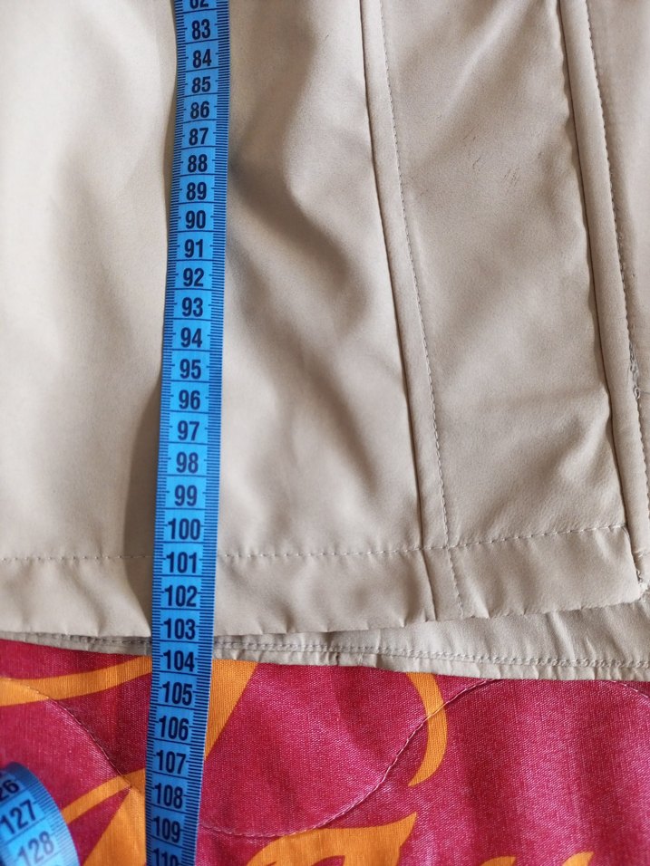 Düğmeli Bej Uzun Kadın Trençkot - Görsel 3