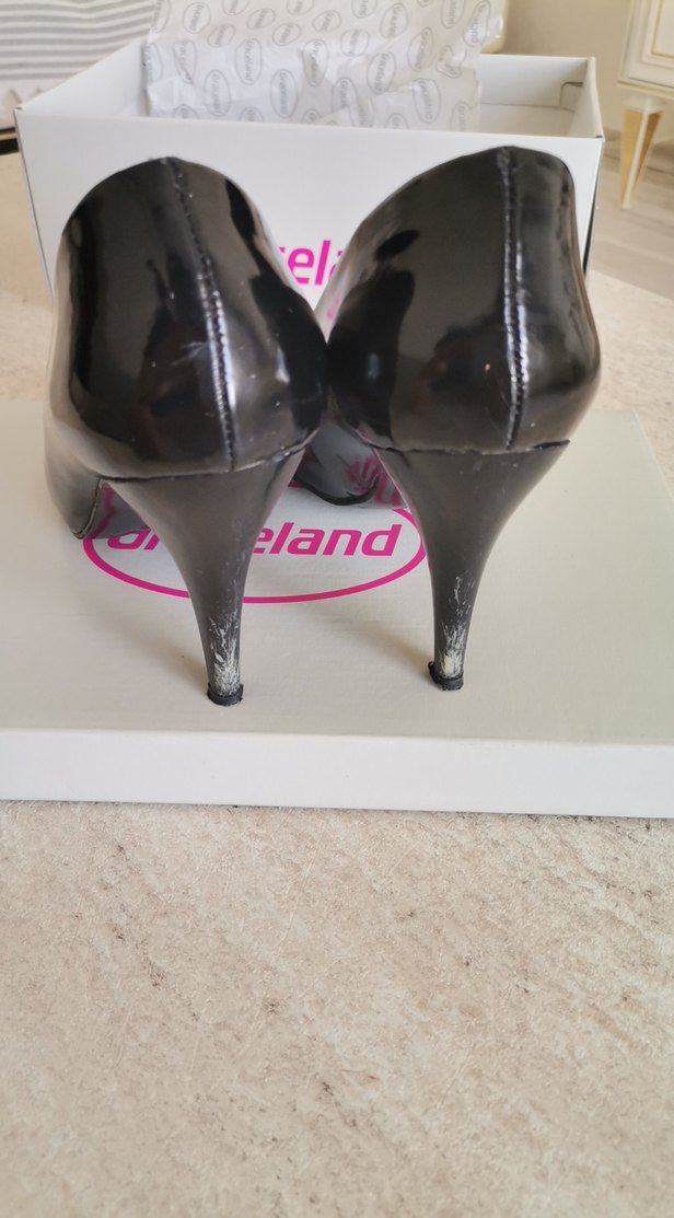 Siyah Rugan Stiletto Topuklu Kadın Ayakkabı - Görsel 5