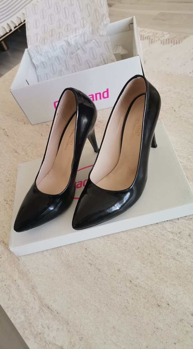 Siyah Rugan Stiletto Topuklu Kadın Ayakkabı - Görsel 2