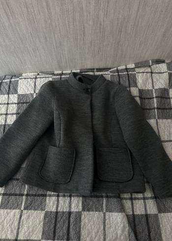 38 Beden gri Renk Gri Kadın Midi Örgü Yün Kaban
