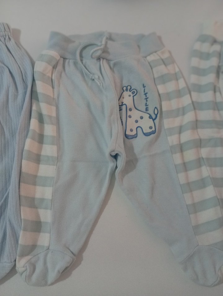 Mavi Nakışlı Erkek Bebek Hastane Tulumu - Görsel 4