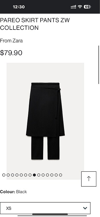l Beden siyah Renk SIFIR ML #ZARA PEŞTEMAL DETAY PANTOLON
