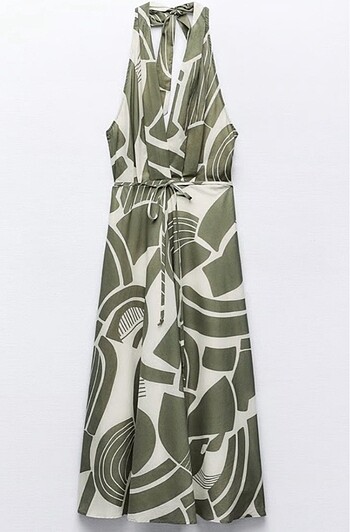 Zara ZARA HALTER YAKA MIDI ELBİSE