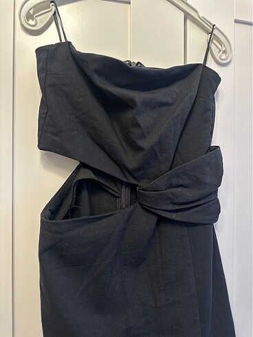 ZARA STRAPLEZ KETEN MİDİ ELBİSE - Görsel 5