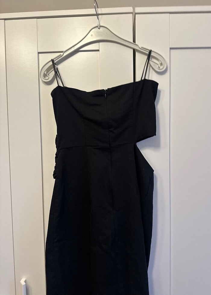 ZARA STRAPLEZ KETEN MİDİ ELBİSE - Görsel 3