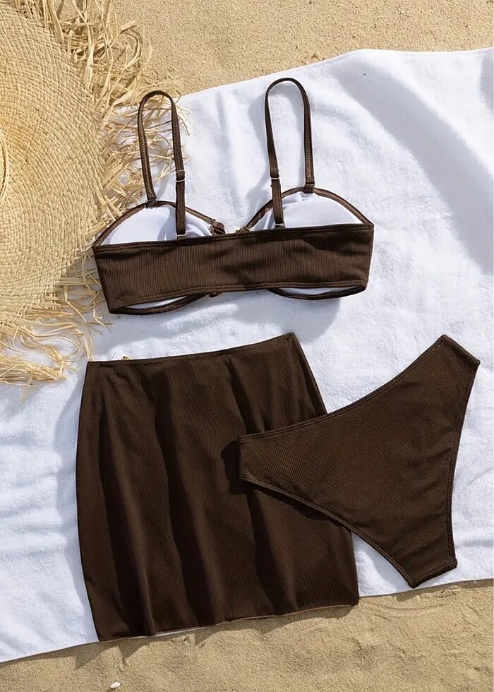 PAREOLU KAHVERENGİ BİKİNİ TAKIMI - Görsel 2