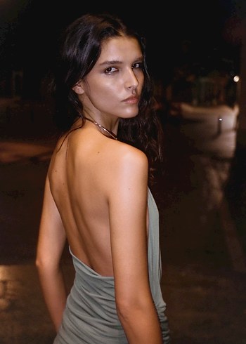 Zara mücevher detaylı Uzun Elbise - Görsel 4