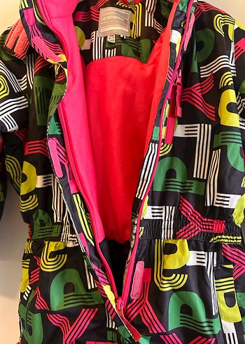 Kız çocuk Çok Renkli Desenli Kayak Tulumu 6-7 yaş - Görsel 3