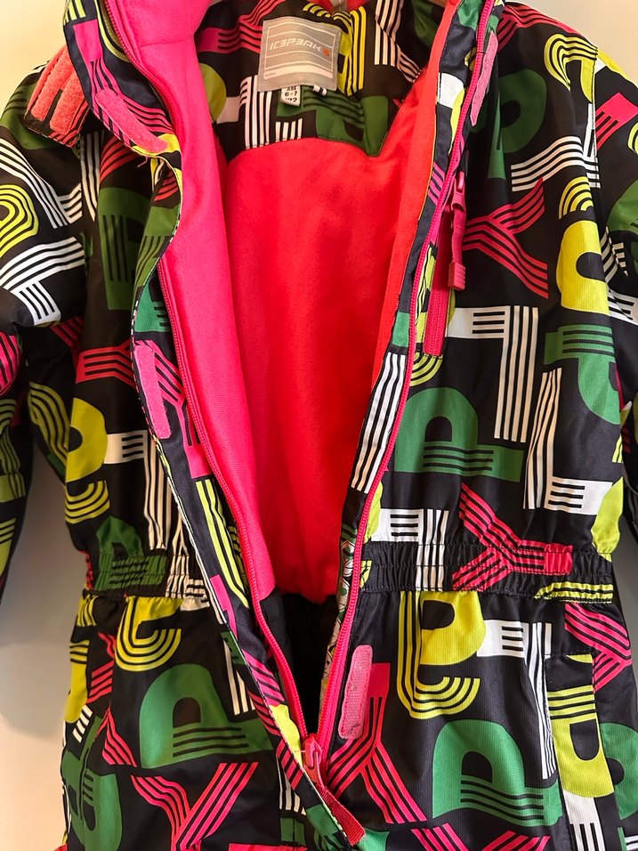 Kız çocuk Çok Renkli Desenli Kayak Tulumu 6-7 yaş - Görsel 3