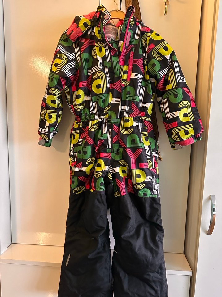 Kız çocuk Çok Renkli Desenli Kayak Tulumu 6-7 yaş - Görsel 2