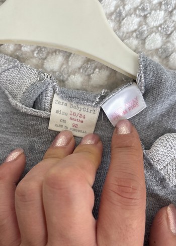 Kız Çocuk Gri Nakışlı Sweatshirt - Görsel 3