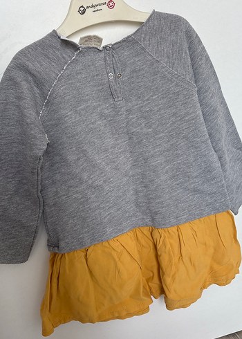 Kız Çocuk Gri Nakışlı Sweatshirt - Görsel 2