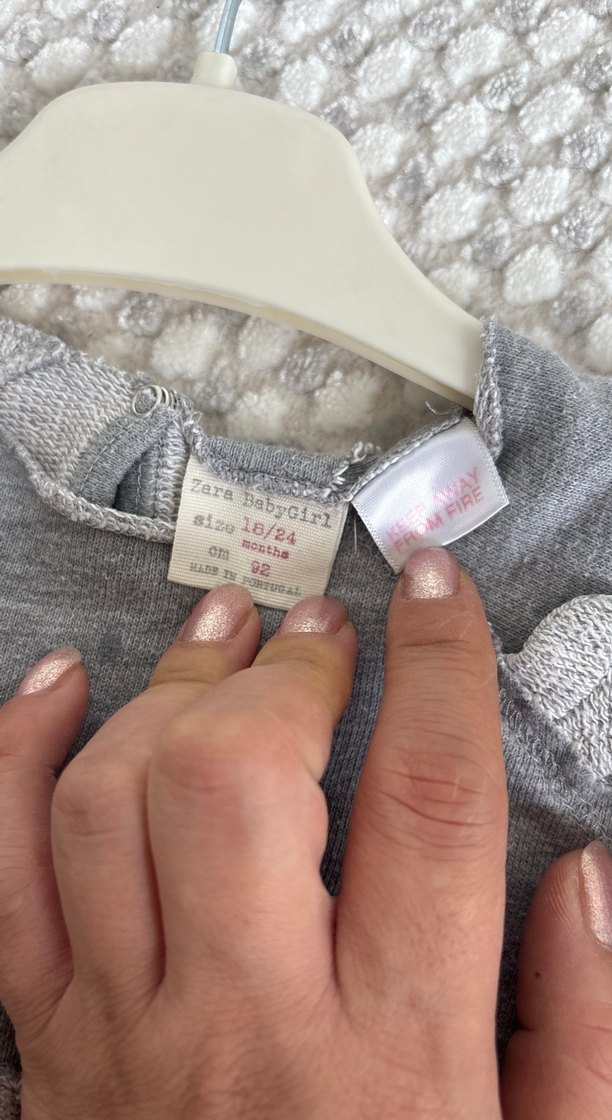 Kız Çocuk Gri Nakışlı Sweatshirt - Görsel 3