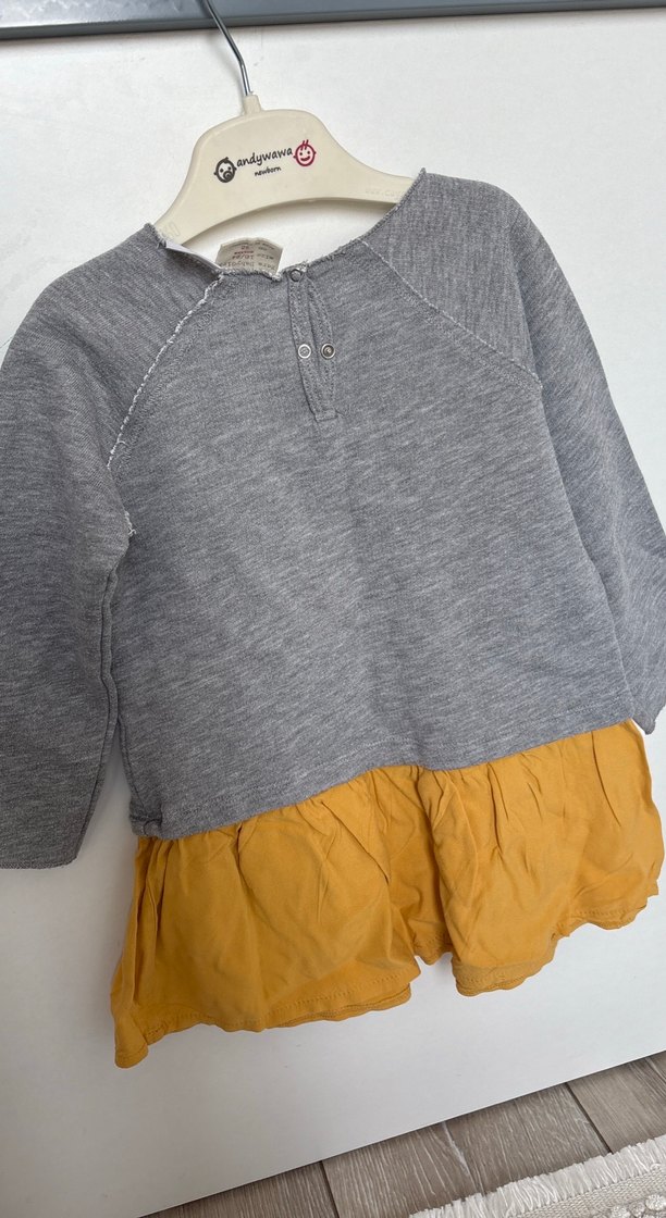 Kız Çocuk Gri Nakışlı Sweatshirt - Görsel 2