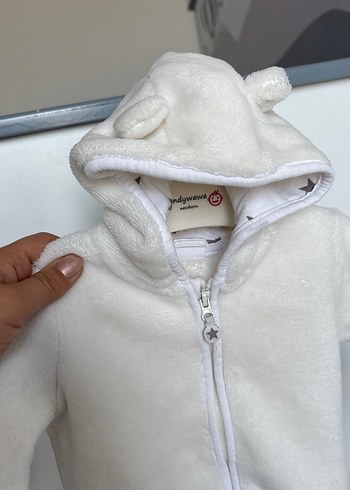 Kız Çocuk Beyaz Kürklü Sweatshirt - Görsel 2