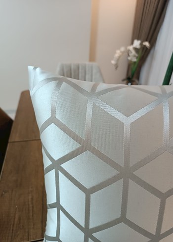 Diğer açık gri geometrik gümüş Dekoratif Kırlent