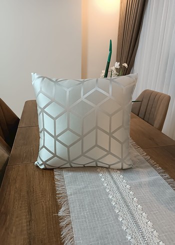 açık gri geometrik gümüş Dekoratif Kırlent