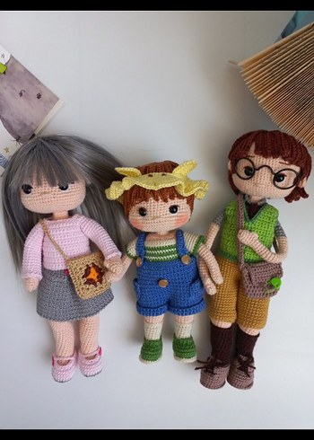 Diğer El Yapımı Renkli Amigurumi Bebek Seti