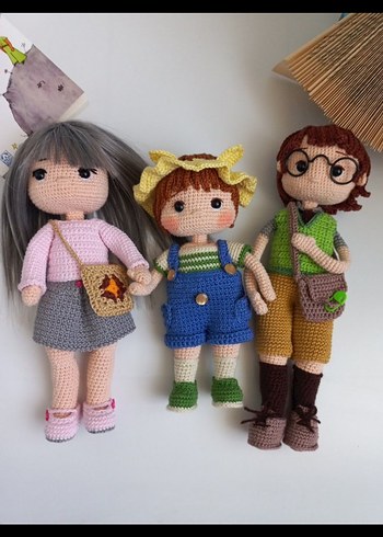 Beden El Yapımı Renkli Amigurumi Bebek Seti