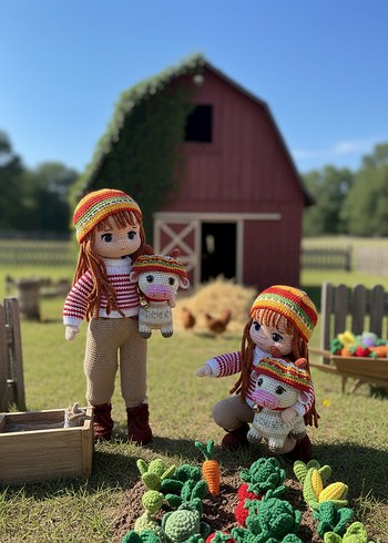 amigurumi bebek Bella ve Momo - Görsel 3