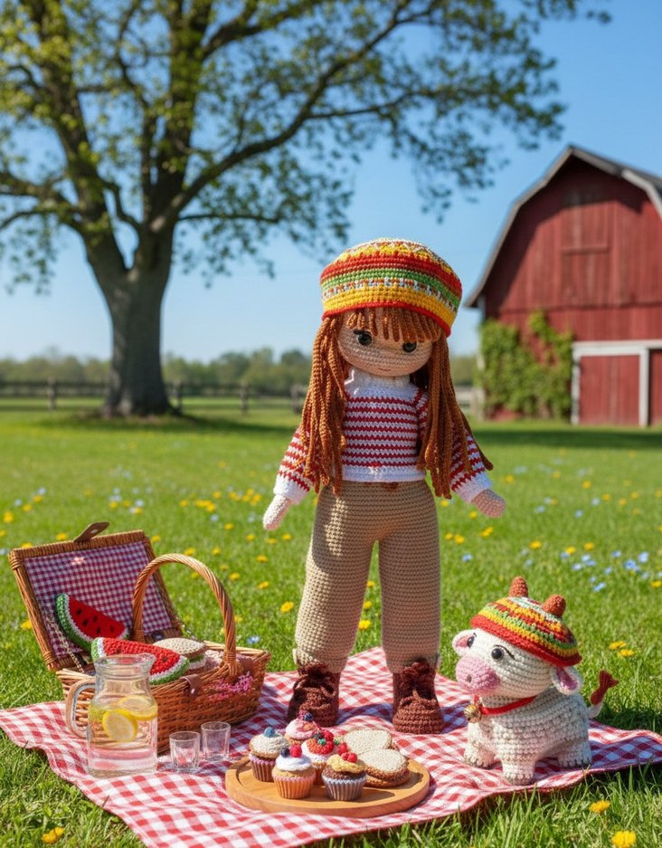 amigurumi bebek Bella ve Momo - Görsel 2