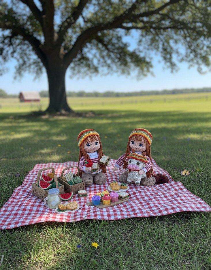 amigurumi bebek Bella ve Momo - Görsel 4