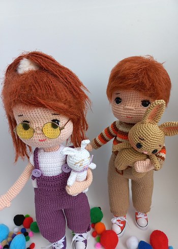 Diğer El Yapımı Renkli Amigurumi Bebekler