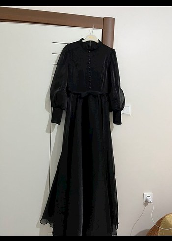 m Beden Siyah Uzun Kollu Gotik Uzun Elbise