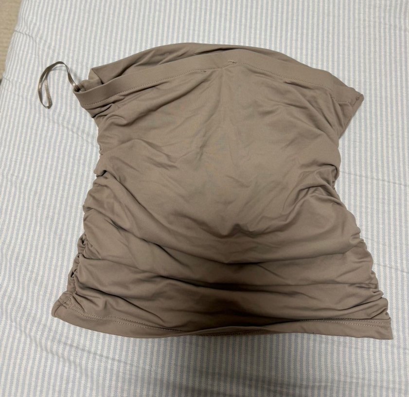 Stradivarius bej Straplez Bluz - Görsel 2