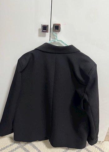 Düğmeli Siyah Kadın Blazer Ceket - Görsel 2