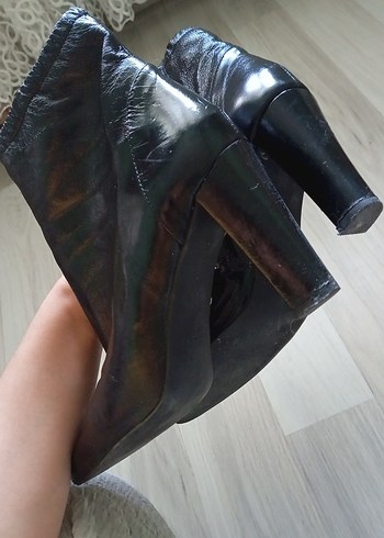 39 Beden siyah Renk Siyah Deri Stiletto Topuklu Kadın Bot