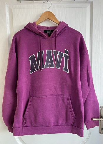 Mor Kapüşonlu Kadın Sweatshirt