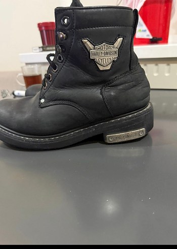 Siyah Deri Biker Botlar - Harley-Davidson - Görsel 2