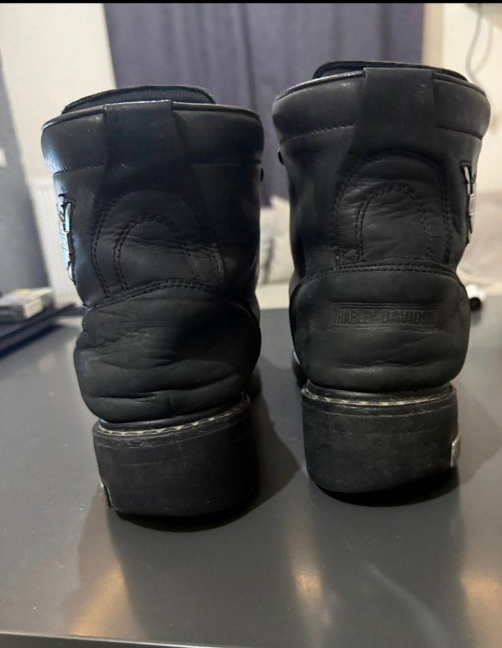 Siyah Deri Biker Botlar - Harley-Davidson - Görsel 4