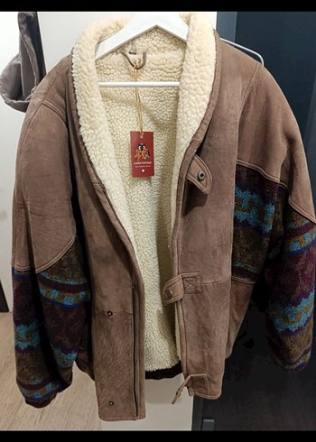 Kahverengi Kürklü Vintage Aztek Mont - Görsel 2