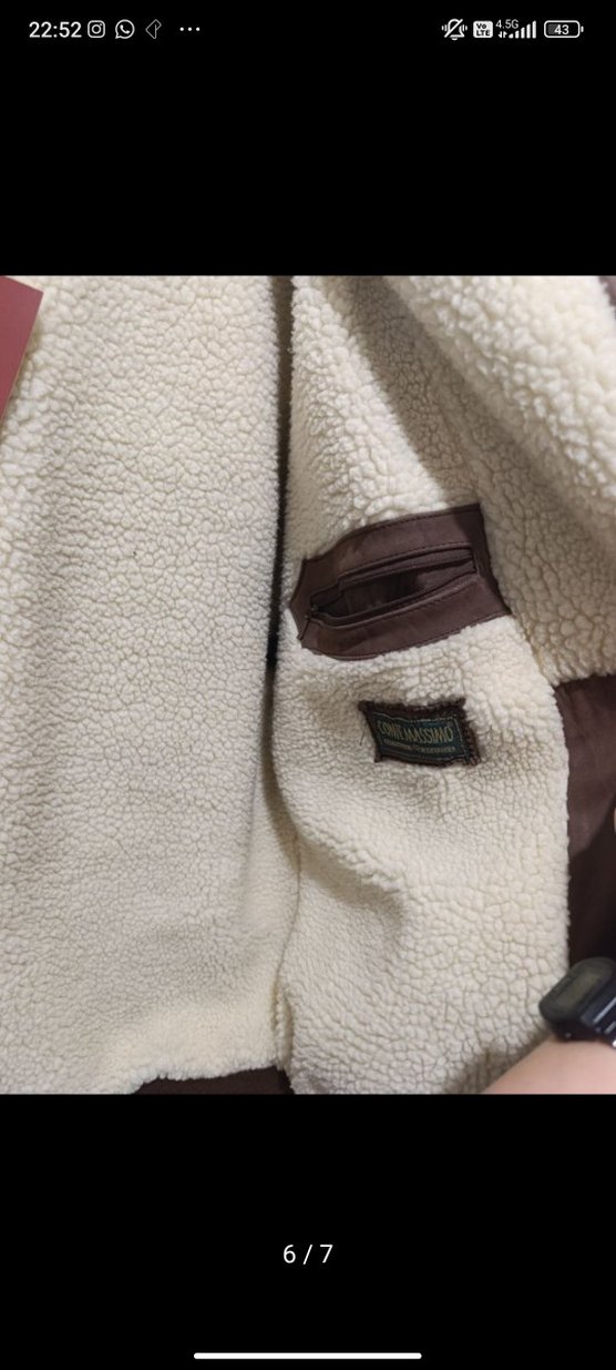 Kahverengi Kürklü Vintage Aztek Mont - Görsel 5