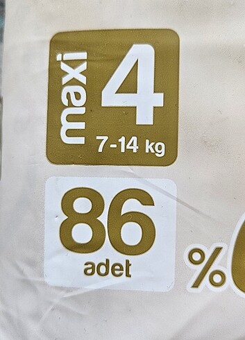 4 Beden: 7-18 kg Beden Renk Molfix Pure Soft 4 numara 86 adet premium bez