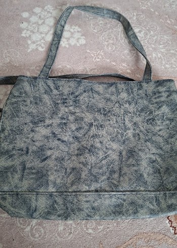 Diğer Gri Yılan Desenli Denim Kadın Çanta