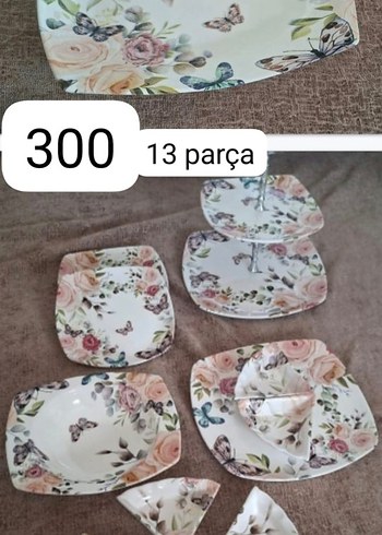 Çiçek Desenli 13 Parça Yemek Takımı