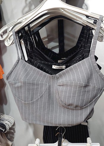 Çizgili Kot Bustiyer Kadın TOPTAN TEKLİ SATIS VARDİR - Görsel 3